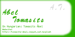 abel tomasits business card